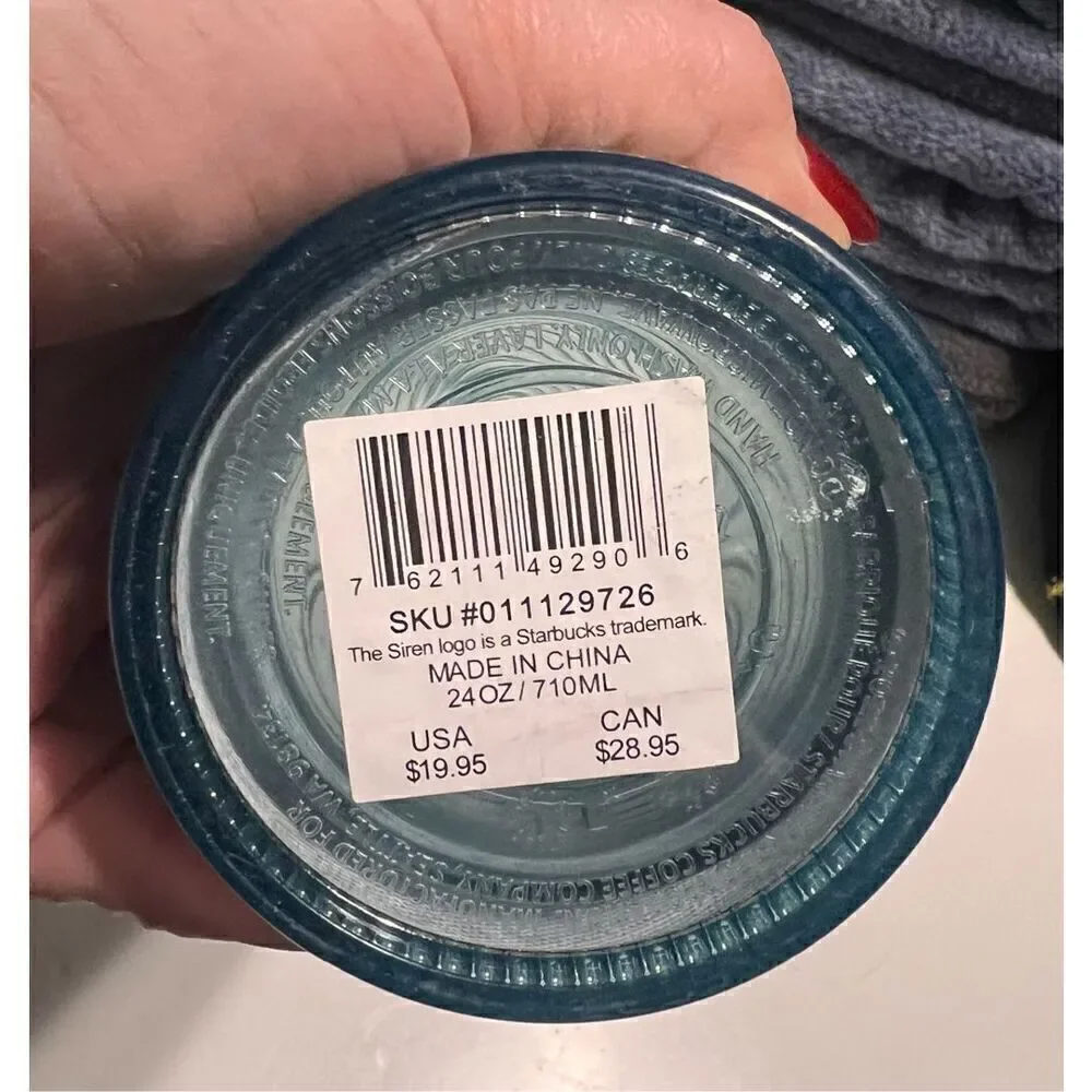 Starbucks 24oz Venti Mermaid Scale Green Iridescent Tumbler Cup With Straw Shine